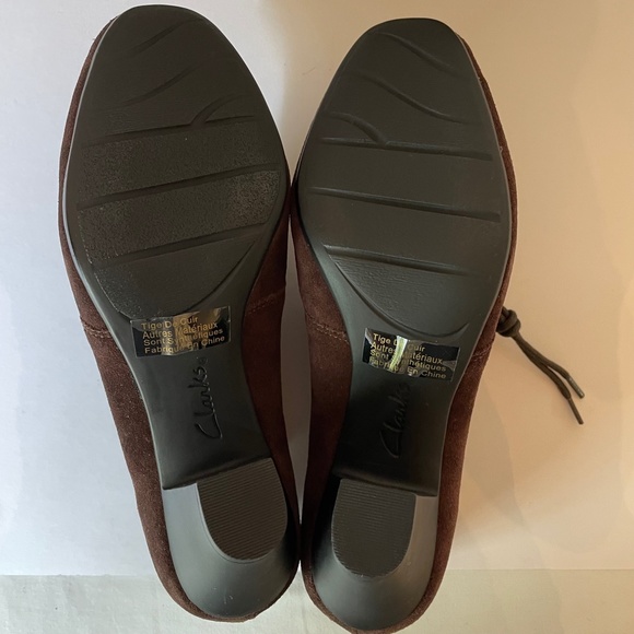 Clarks Bendables Ruby Diamond Brown Suede Leather 8.5 Ankle Boot - Picture 10 of 12